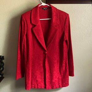 Misook red knit blazer EUC size M
